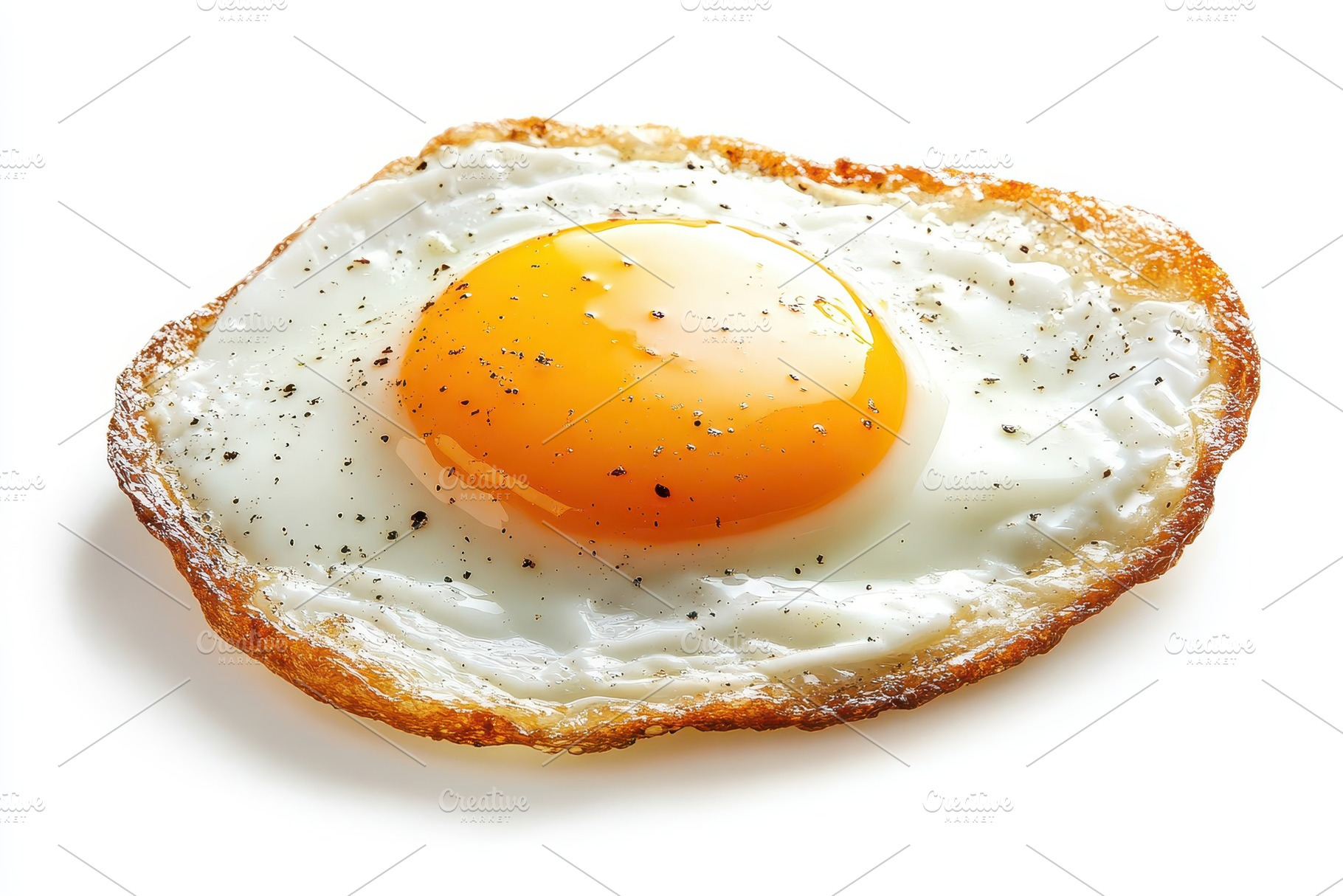 Perfectly fried egg with runny yolk, a Photo by Pavel_design