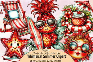 Whimsical Summer Clipart Bundle., an Illustration by SVGArt