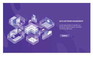 Data network management concept, a Technology Illustration by Good Studio