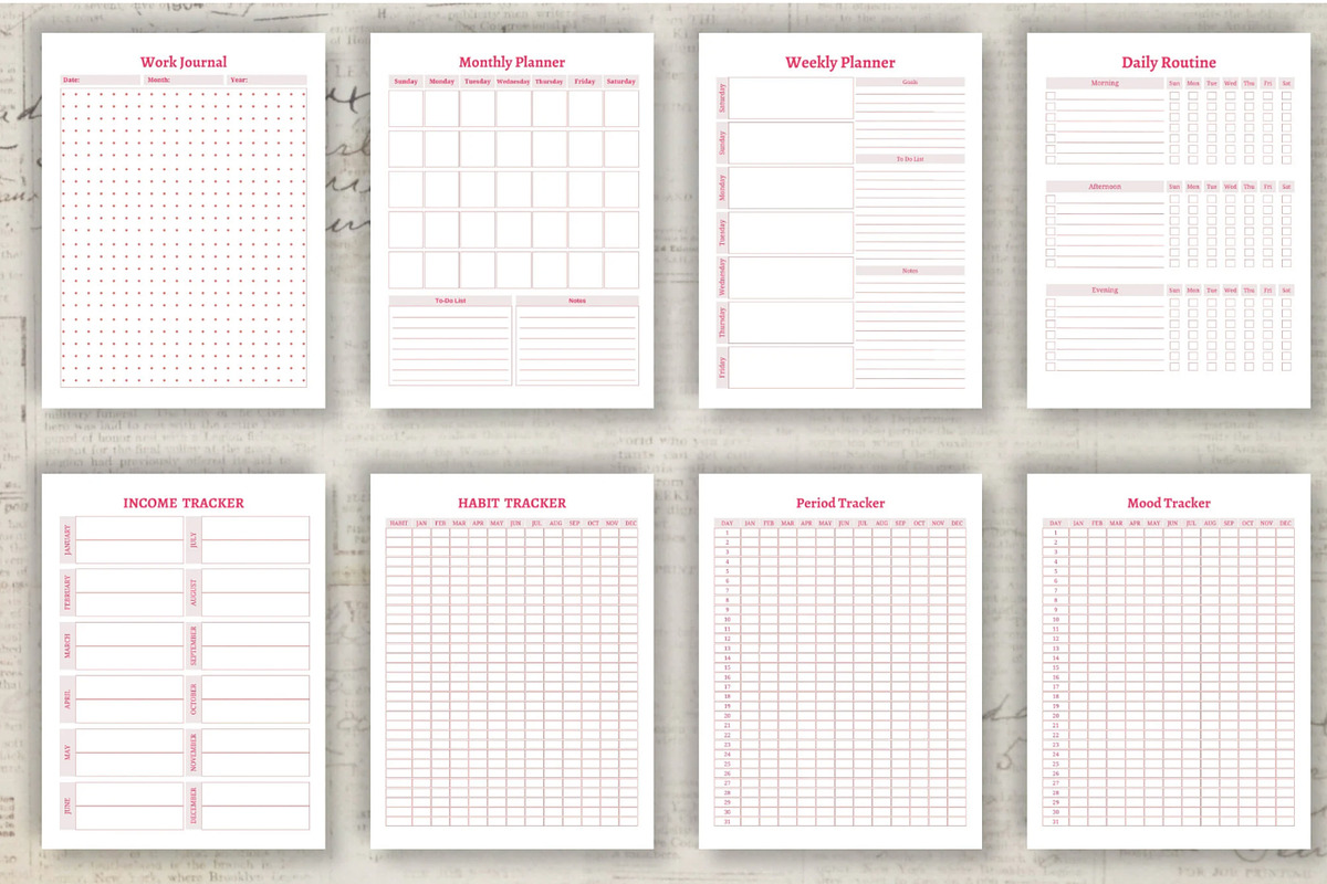 Printable Life Planner Template, a Stationery Template by Design House (Photo 3 of 9)