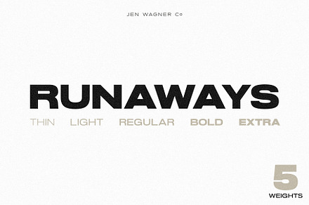 Runaways | A Powerful, Bold Sans, a Sans Serif Font by Jen Wagner Co