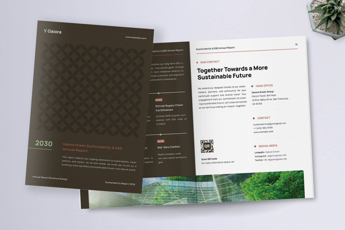 Sustainability & ESG Annual Report, a Brochure Template by twinstd (Photo 6 of 6)