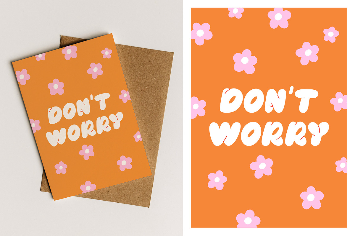 Cute floral poster, card designs set, a Decorative Illustration by Good Studio (Photo 5 of 6)