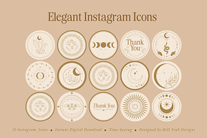 Elegant Instagram Icons, a Solid Icon by Hell Yeah Designs