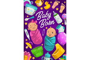 Baby Born Poster, Girl And Boy