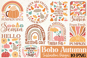 Boho Autumn Sublimation Design, an Illustration by Rose Art (Thumbnail 1 of 5)