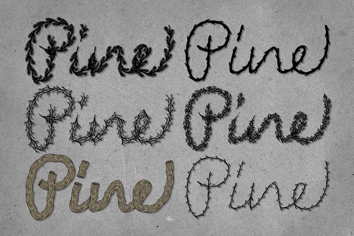 Twig & Pine Illustrator Brushes, a Brush Add-On by MarkieAnn Creative (Photo 2 of 5)