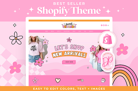 Pink Retro Shopify Theme Template, a Shopify Template by Design Pixie