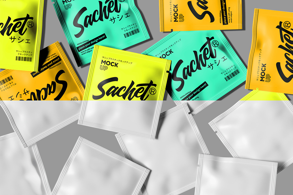 Sachet Packaging Mockup, a Packaging Mockup by megostudi0 (Photo 3 of 5)