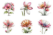 Whimsical flowers spring clipart, an Illustration by CreationArt (Thumbnail 4 of 5)