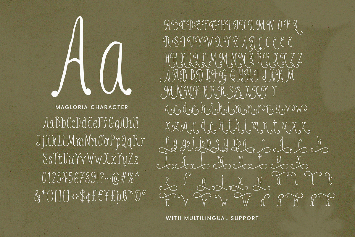 Magloria - Swirly Handwritten Font, a Handwritten Font by Sarid Ezra (Photo 9 of 9)