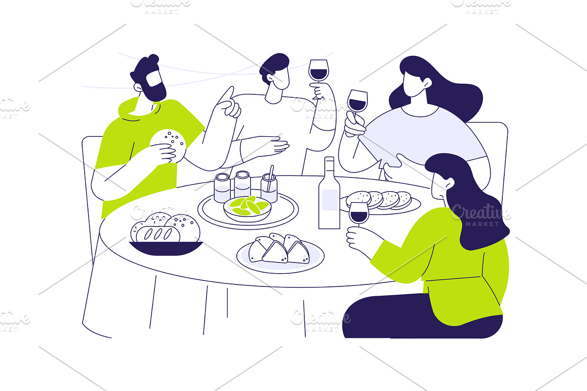 Tapas and snacks isolated cartoon, a Person Illustration by Visual Generation