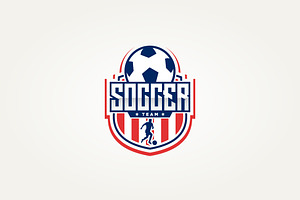 minimalist soccer football team logo, a Branding & Logo Template by Blazybone