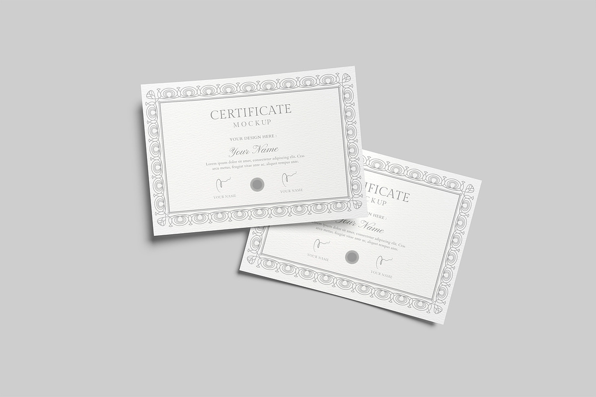 Paper Certificate Mockup, a Stationery Template by Graphiculon (Photo 11 of 11)