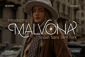 Malvona Stylish Sans Serif Font