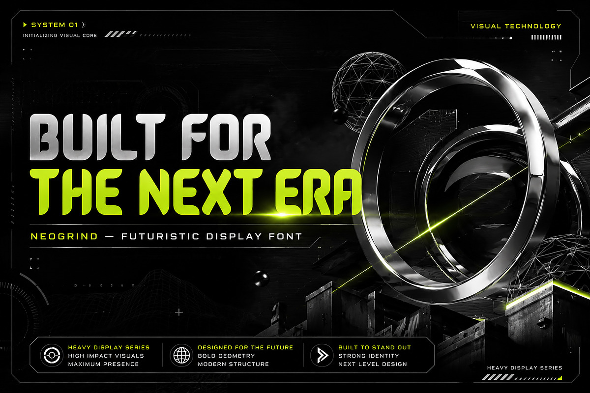NeoGrind – Futuristic Display Font, a Serif Font by Wow Magic (Photo 4 of 5)