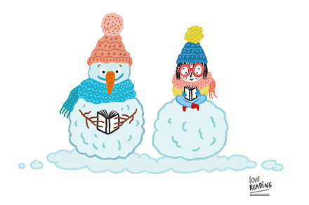 Love reading! With a Snowman