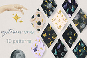 Mysterious Moons. 10 PATTERNS, a Pattern Graphic by HmarkaShop (Thumbnail 1 of 3)