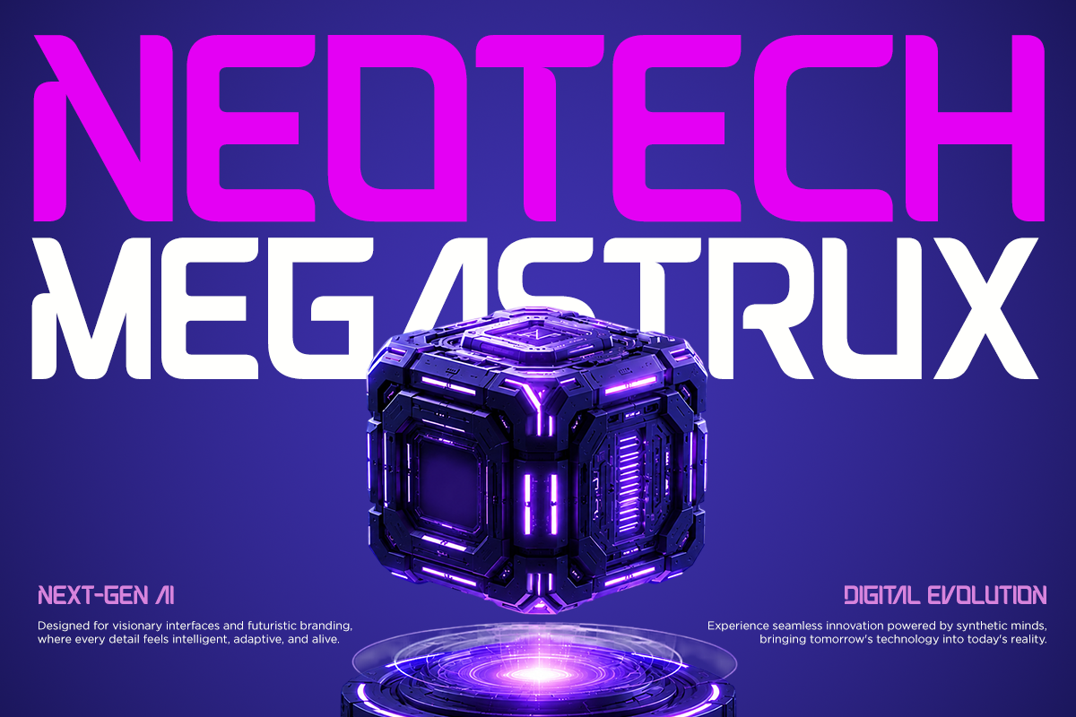 Mecha - Futuristic Tech Display Font, a Sans Serif Font by Font Liner (Photo 3 of 9)