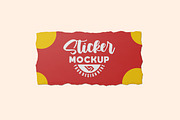 Red sticker paper mockup, a Product Mockup by Viswal Studio (Thumbnail 2 of 2)