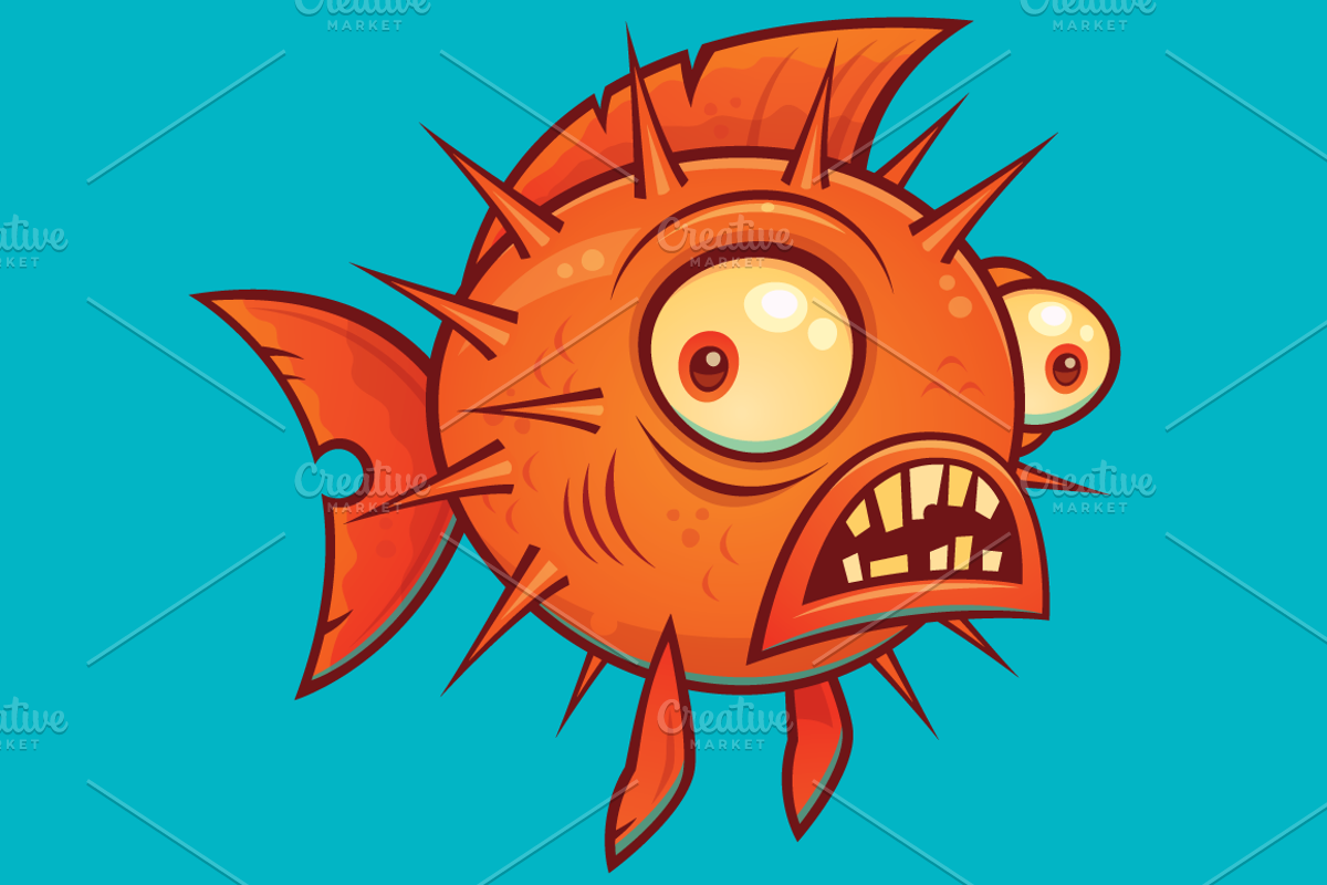 Cartoon Pufferfish, an Illustration by Schwegel Illustration