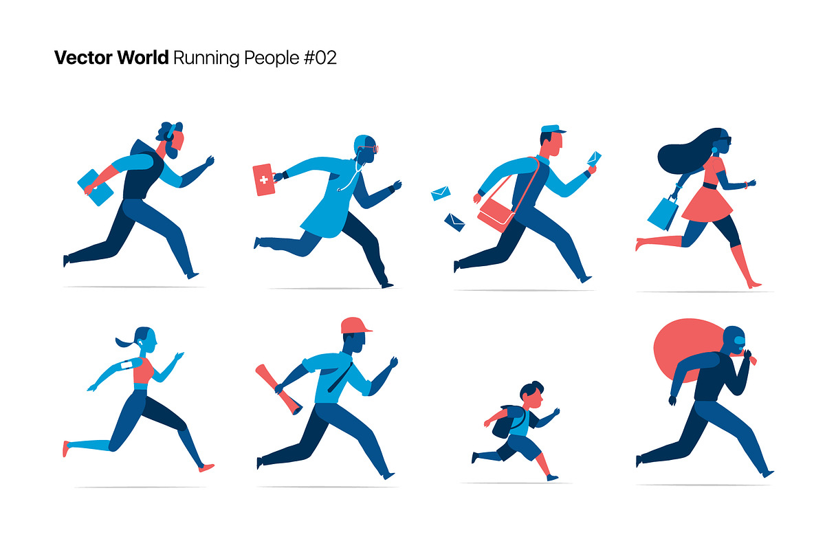 Running People - Vector World, a Person Illustration by Hurcastock!