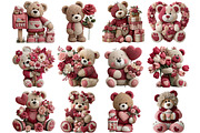Whimsical Valentine Teddy Bear, an Illustration by DreamArtGraphic (Thumbnail 4 of 4)