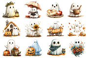 Halloween & Fall Ghost Clipart, an Illustration by Dream Creation (Thumbnail 2 of 4)