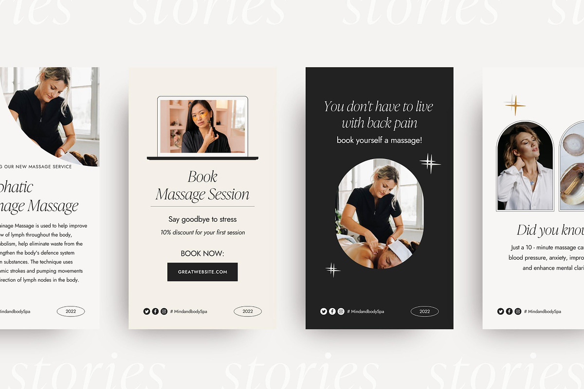 Canva Massage Therapist templates, a Social Media Template by LiliesandBerries (Photo 13 of 21)