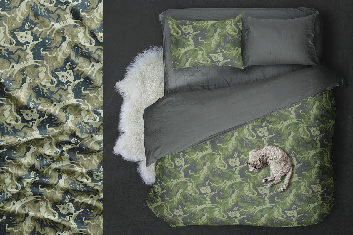 Camouflage pattern with CATS, a Pattern Graphic by pineart (Photo 4 of 6)