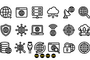 Modern Internet Network Icon Set, an Illustration by designvectx (Thumbnail 3 of 3)