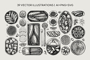 Tinned Fish & Seafood Vector Set, a Food Illustration by Yevheniia (Thumbnail 2 of 14)