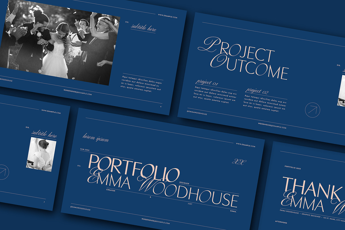 Blue Portfolio Layout Elegant Fonts, a Design Template by wavebreak