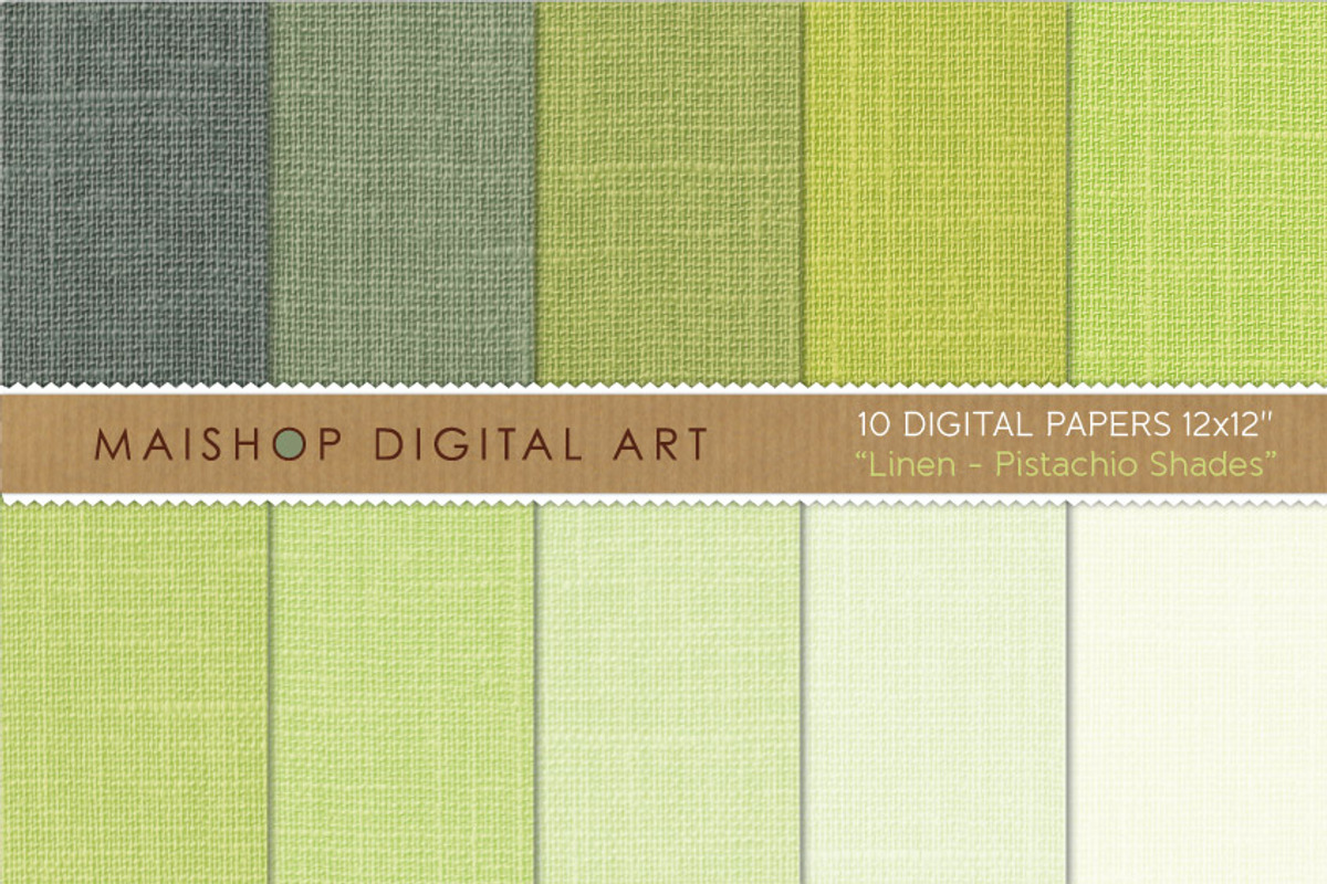 Digital Paper Green Linen