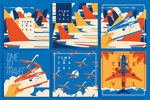 16 AirTravel Illustrations