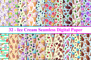 Ice Cream Seamless Pattern, a Pattern Graphic by Digital Studio