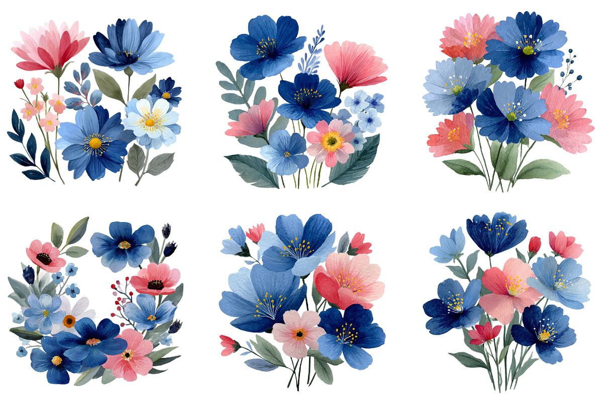 Spring Florals Collection Clipart, an Illustration by CraftArtStudio (Photo 3 of 6)