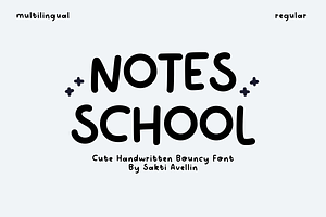 Notes School - Cute Handwritten Font, a Handwritten Font by SaktiAvellin