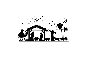 Holy Night Silhouette - Nativity