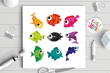 Rainbow Colored Stripey Fishes