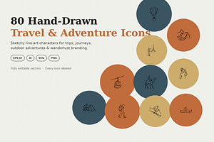Hand-Drawn Travel & Adventure Icons