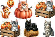 Watercolor Autumn CAT Clipart, an Illustration by Designking (Thumbnail 2 of 4)