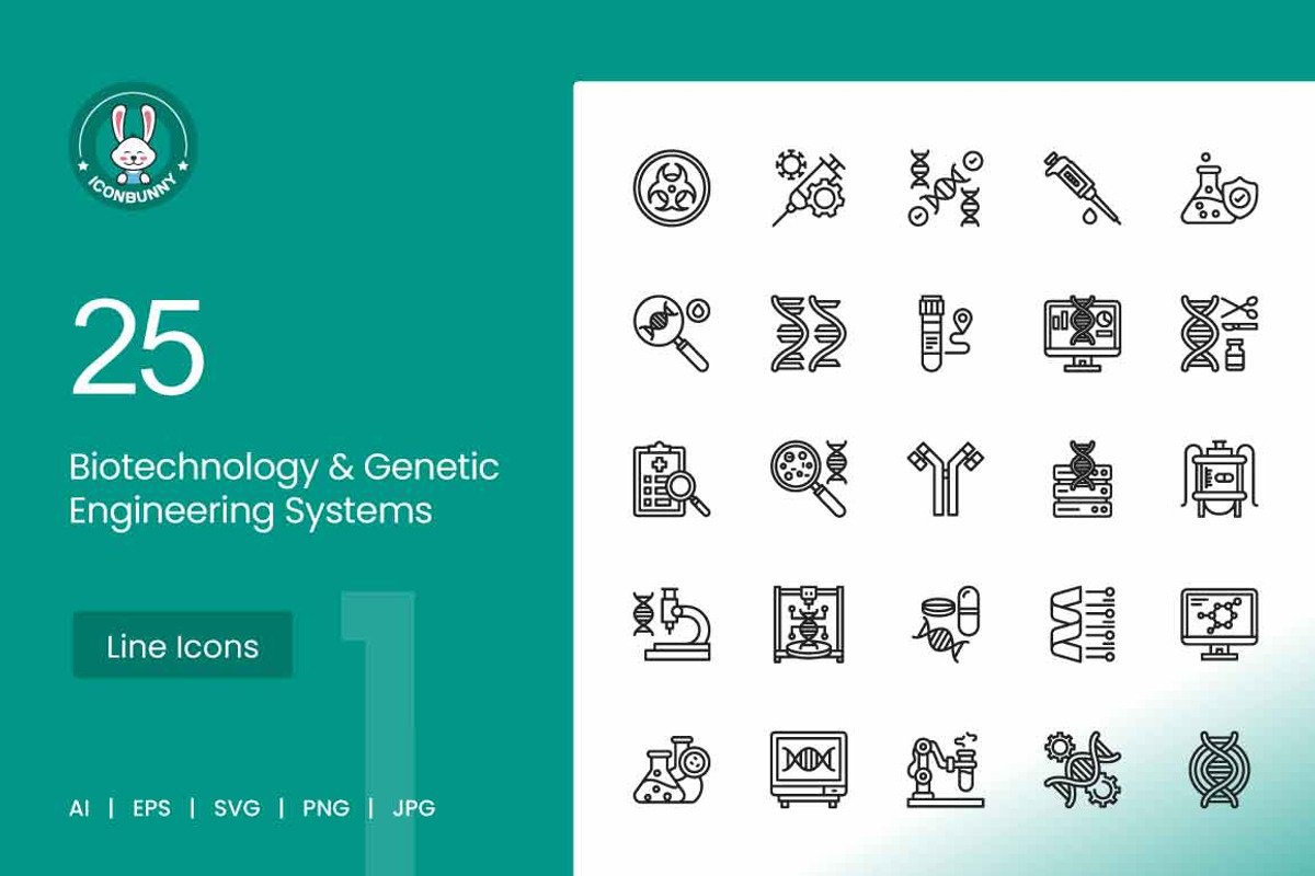 Biotechnology & Genetic Engineering, an Outline Icon by IconBunny (Photo 1 of 2)