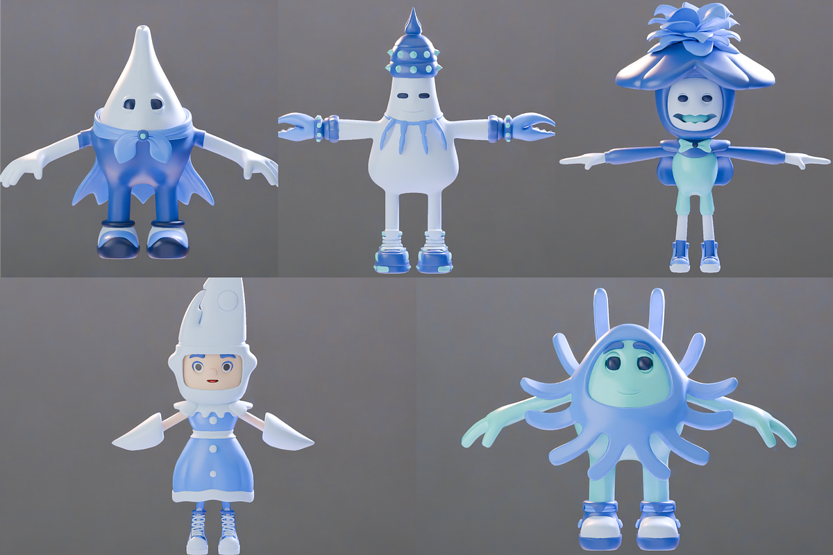 Water Monster 3D Character Pack, a Characters & Person 3D Model by Dudukbersama (Photo 1 of 11)