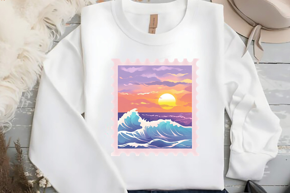 Summer Postage Stamp Clipart, an Illustration by DreamCafeArt (Photo 4 of 5)