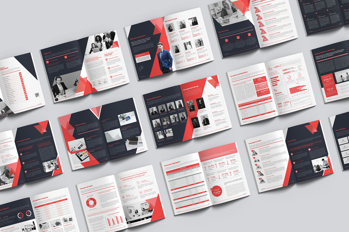 32-page Annual Report Brochure Word, a Brochure Template by TheBrightGrap (Photo 2 of 6)