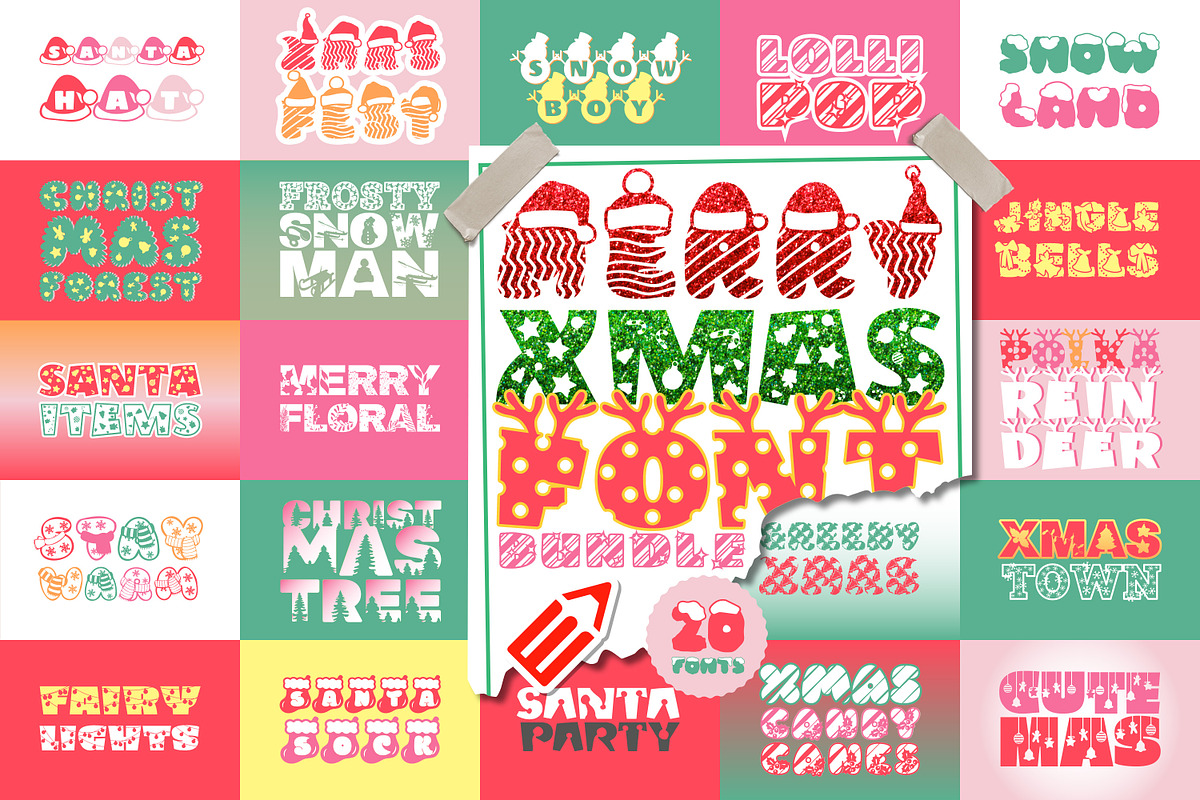 The Merry Xmas Font Bundle, a Handwritten Font by WADLEN (Photo 1 of 10)