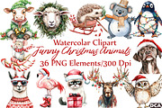 Funny Christmas Animals, an Illustration by DreamCafeArt (Thumbnail 1 of 7)