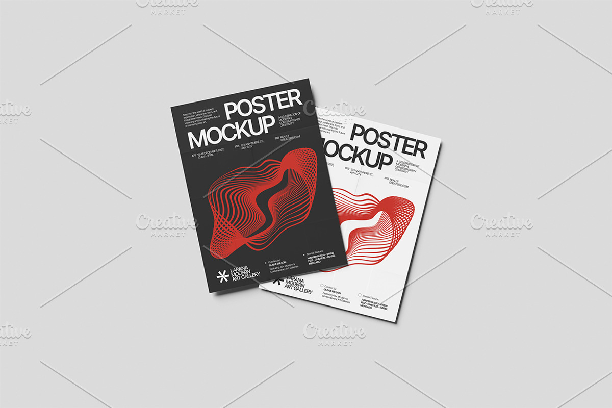 Modern Poster Design Mockup, an Advertising Mockup by Gatamotion (Photo 5 of 5)