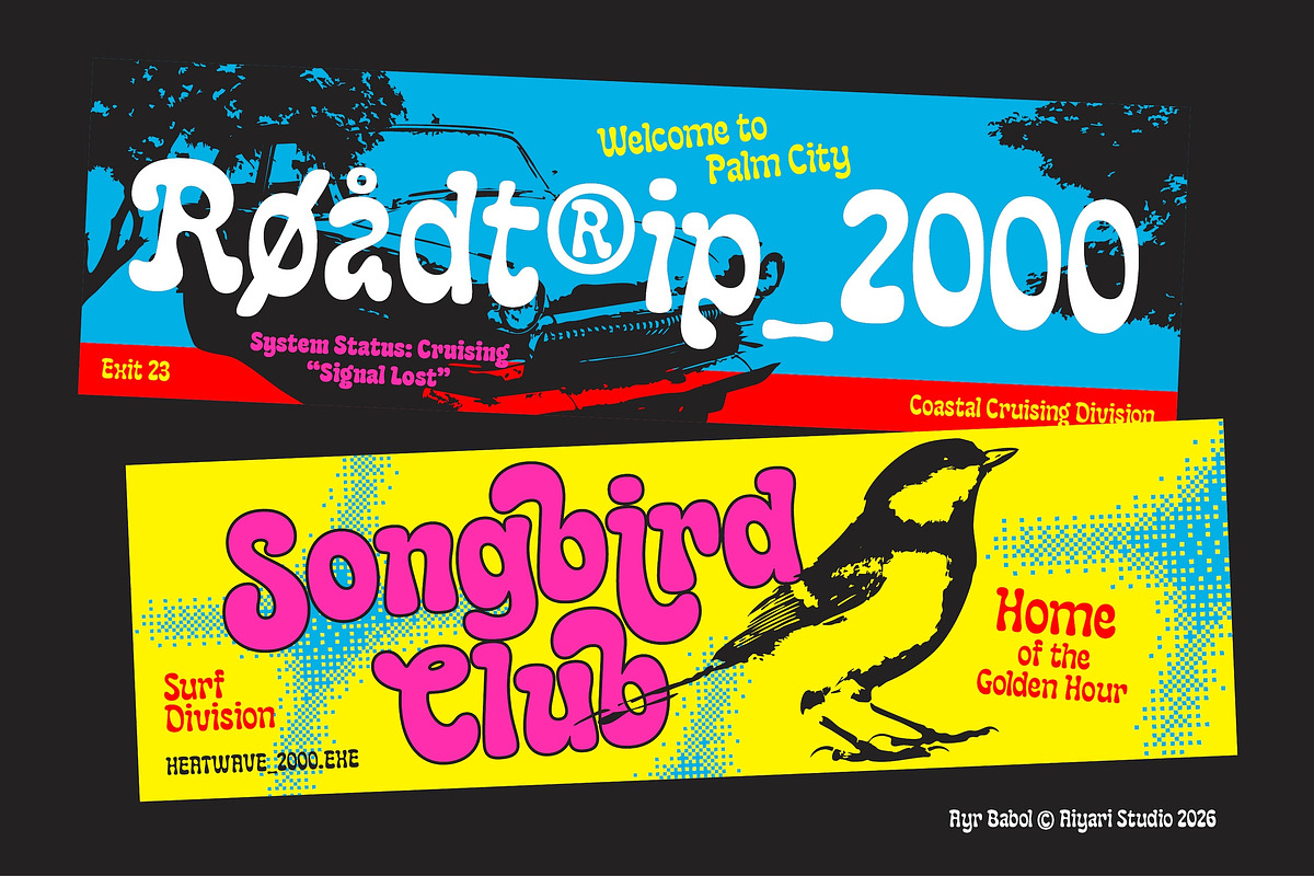 Babol – Pop Groovy Funky Typeface, a Sans Serif Font by Aiyari (Photo 12 of 13)